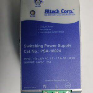 A close up of the back cover of an altech power supply